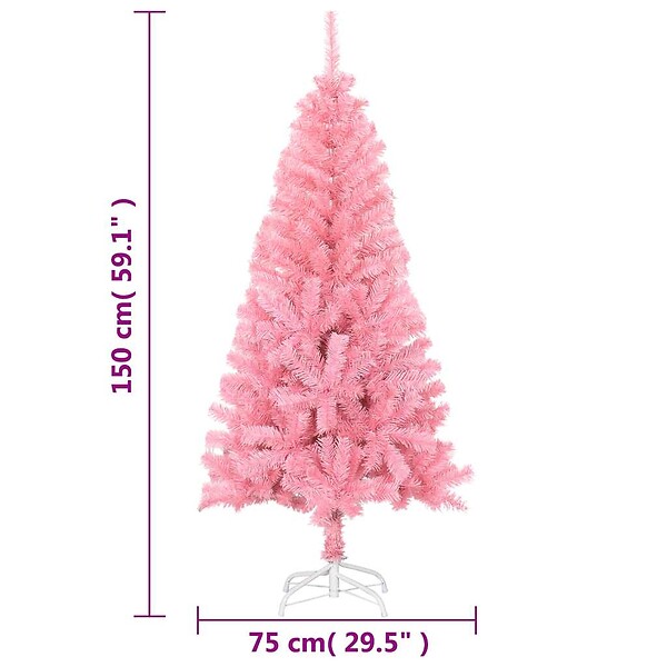 VIDAXL - vidaXL Sapin de Noël artificiel avec support rose 150 cm PVC - large
