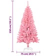 VIDAXL - vidaXL Sapin de Noël artificiel avec support rose 150 cm PVC - vignette