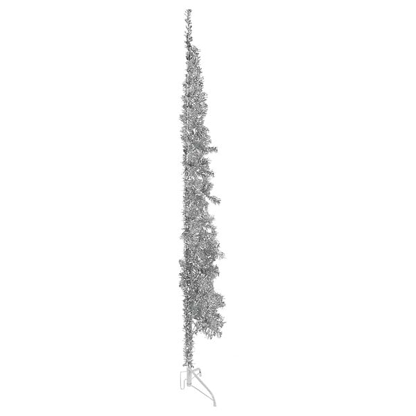 VIDAXL - vidaXL Demi sapin de Noël artificiel mince avec support Argenté 240 cm - large