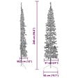VIDAXL - vidaXL Demi sapin de Noël artificiel mince avec support Argenté 240 cm - vignette