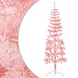 VIDAXL - vidaXL Demi sapin de Noël artificiel mince avec support Rose 180 cm - vignette
