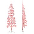 VIDAXL - vidaXL Demi sapin de Noël artificiel mince avec support Rose 180 cm - vignette