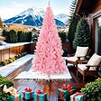 VIDAXL - vidaXL Sapin de Noël artificiel avec support rose 210 cm PVC - vignette