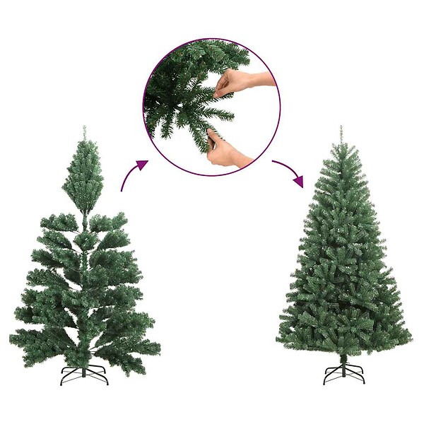 VIDAXL - vidaXL Demi sapin de Noël artificiel mince avec support Vert 120 cm - large