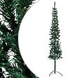 VIDAXL - vidaXL Demi sapin de Noël artificiel mince avec support Vert 120 cm - vignette