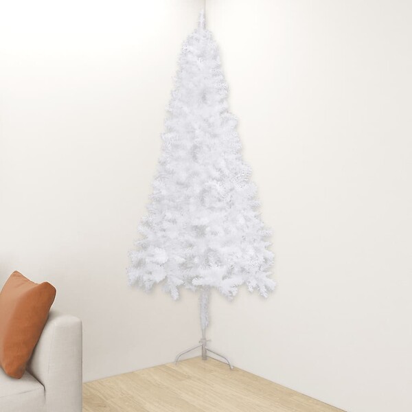 VIDAXL - vidaXL Sapin de Noël artificiel d'angle Blanc 240 cm PVC - large