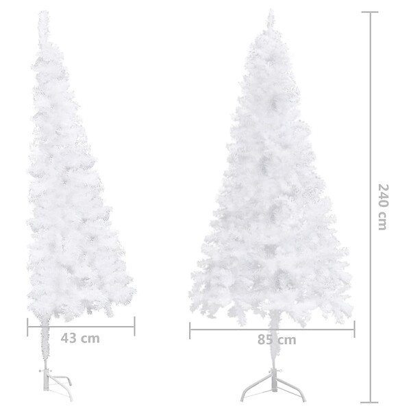 VIDAXL - vidaXL Sapin de Noël artificiel d'angle Blanc 240 cm PVC - large