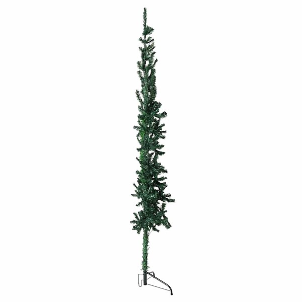 VIDAXL - vidaXL Demi sapin de Noël artificiel mince avec support Vert 240 cm - large