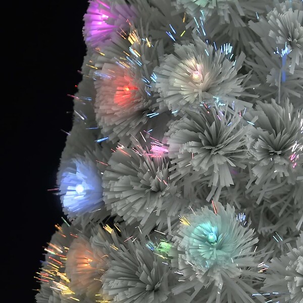 VIDAXL - vidaXL Arbre de Noël artificiel pré-éclairé blanc 240 cm fibre optique - large