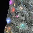 VIDAXL - vidaXL Arbre de Noël artificiel pré-éclairé blanc 240 cm fibre optique - vignette