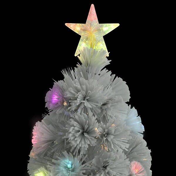 VIDAXL - vidaXL Arbre de Noël artificiel pré-éclairé blanc 240 cm fibre optique - large