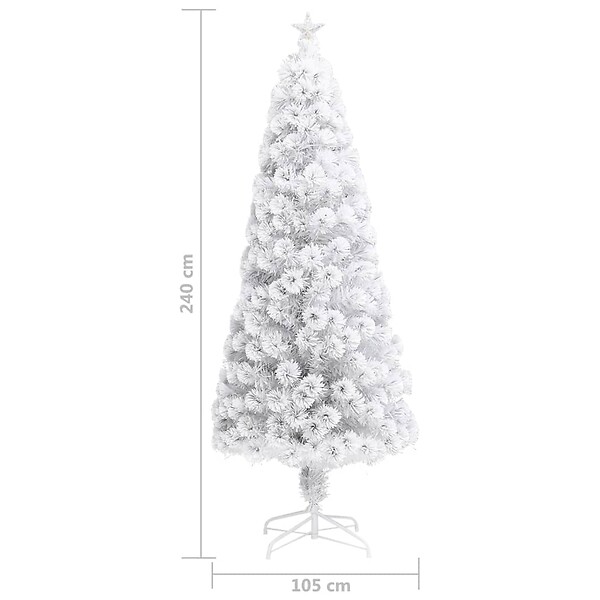 VIDAXL - vidaXL Arbre de Noël artificiel pré-éclairé blanc 240 cm fibre optique - large
