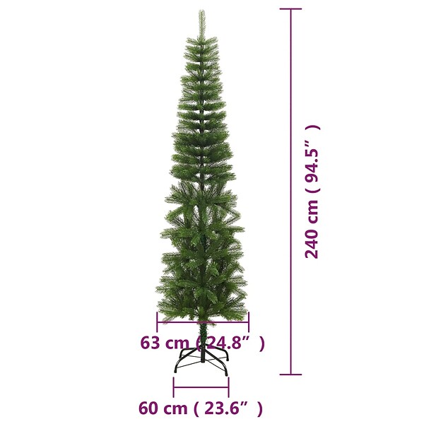VIDAXL - vidaXL Sapin de Noël artificiel mince avec support 240 cm PE - large