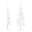 VIDAXL - vidaXL Demi sapin de Noël artificiel mince avec support Blanc 120 cm - vignette