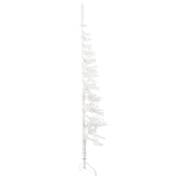 VIDAXL - vidaXL Demi sapin de Noël artificiel mince avec support Blanc 120 cm - large