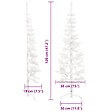 VIDAXL - vidaXL Demi sapin de Noël artificiel mince avec support Blanc 120 cm - vignette