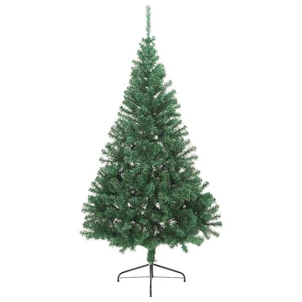 VIDAXL - vidaXL Sapin de Noël artificiel moitié avec support vert 210 cm PVC - large