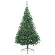 VIDAXL - vidaXL Sapin de Noël artificiel moitié avec support vert 210 cm PVC - vignette