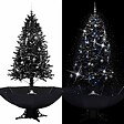 VIDAXL - vidaXL Arbre de Noël neigeux avec base de parapluie Noir 190 cm PVC - vignette