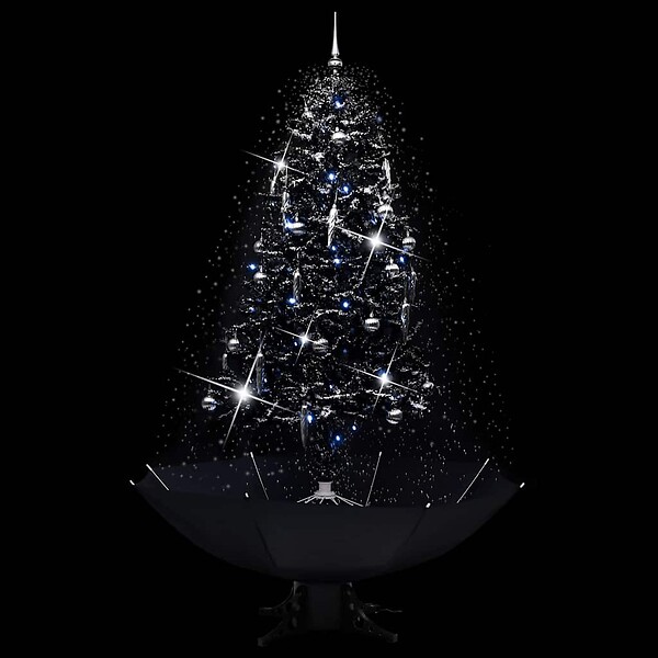 VIDAXL - vidaXL Arbre de Noël neigeux avec base de parapluie Noir 190 cm PVC - large