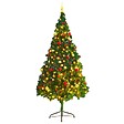 VIDAXL - vidaXL Arbre de Noël artificiel pré-éclairé avec boules vert 210 cm - vignette