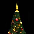 VIDAXL - vidaXL Arbre de Noël artificiel pré-éclairé avec boules vert 210 cm - vignette