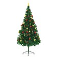 VIDAXL - vidaXL Arbre de Noël artificiel pré-éclairé avec boules vert 210 cm - vignette