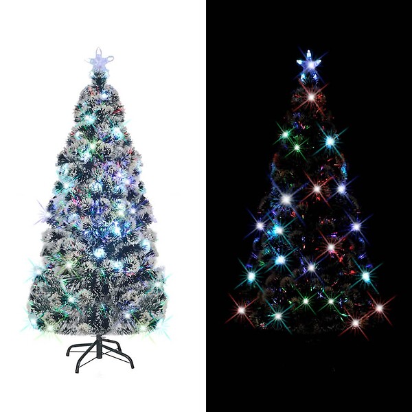 VIDAXL - vidaXL Arbre de Noël pré-éclairé avec support 150 cm fibre optique - large