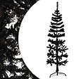 VIDAXL - vidaXL Demi sapin de Noël artificiel mince avec support Noir 150 cm - vignette