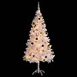 VIDAXL - vidaXL Arbre de Noël artificiel pré-éclairé avec boules blanc 180 cm - vignette