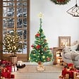 VIDAXL - vidaXL Arbre de Noël artificiel pré-éclairé avec boules vert 64 cm - vignette
