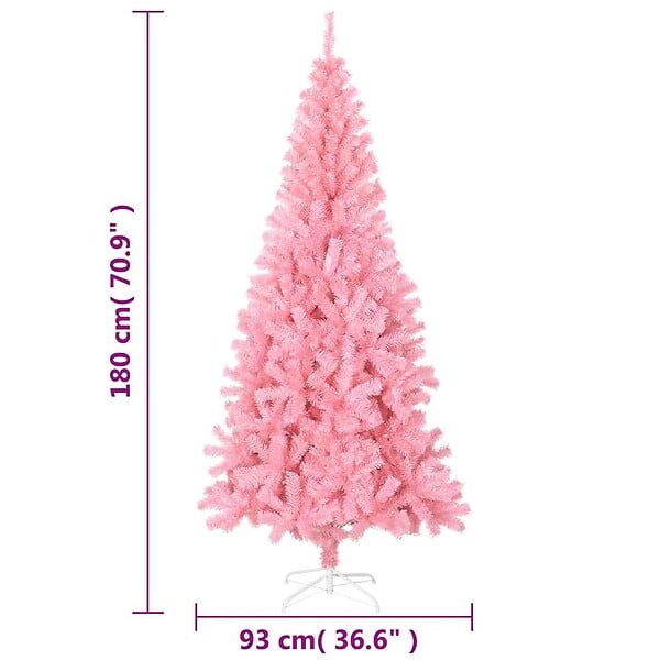 VIDAXL - vidaXL Sapin de Noël artificiel avec support rose 180 cm PVC - large