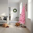 VIDAXL - vidaXL Demi sapin de Noël artificiel avec support Rose 180 cm PVC - vignette