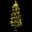 VIDAXL - vidaXL Arbre de Noël hélicoïdal pré-éclairé avec pot vert 120 cm PVC - vignette