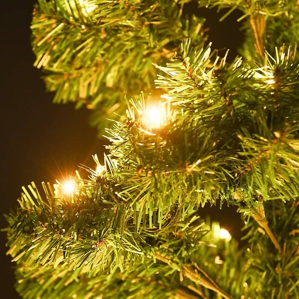 VIDAXL - vidaXL Arbre de Noël hélicoïdal pré-éclairé avec pot vert 120 cm PVC - large