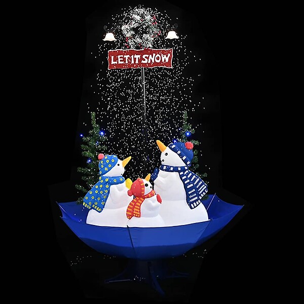VIDAXL - vidaXL Arbre de Noël neigeux avec base de parapluie Bleu 170 cm PVC - large