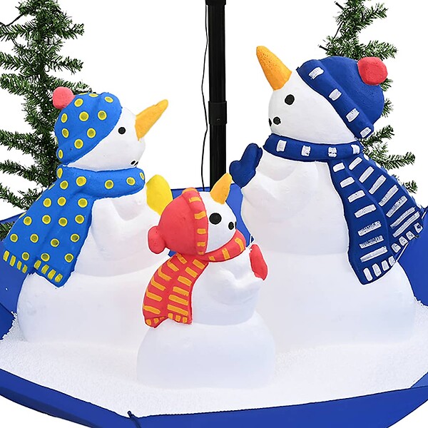 VIDAXL - vidaXL Arbre de Noël neigeux avec base de parapluie Bleu 170 cm PVC - large