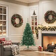 VIDAXL - vidaXL Sapin de Noël artificiel moitié avec support vert 150 cm PVC - vignette