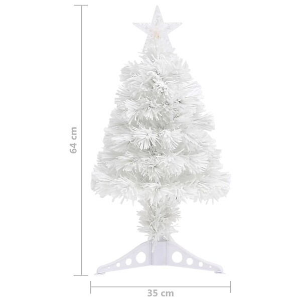 VIDAXL - vidaXL Arbre de Noël artificiel pré-éclairé blanc 64 cm fibre optique - large
