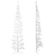 VIDAXL - vidaXL Demi sapin de Noël artificiel mince avec support Blanc 210 cm - vignette