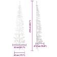 VIDAXL - vidaXL Demi sapin de Noël artificiel mince avec support Blanc 210 cm - vignette