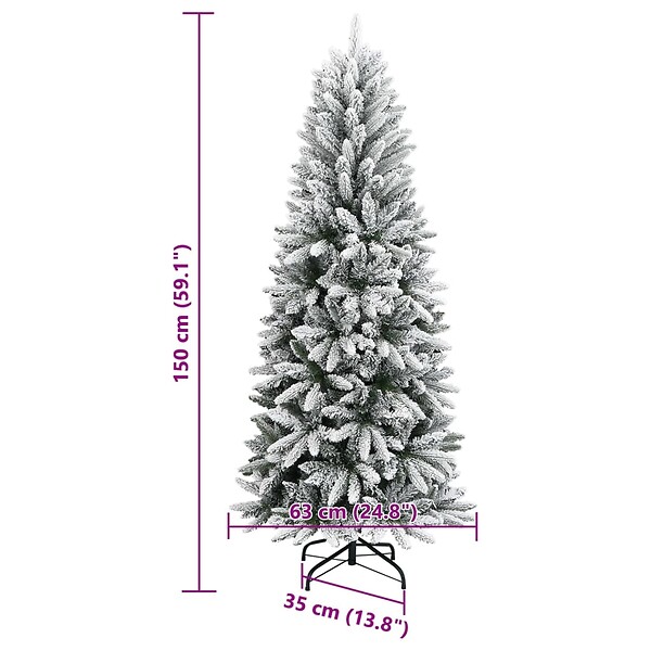 VIDAXL - vidaXL Sapin de Noël artificiel avec neige floquée 150 cm PVC et PE - large