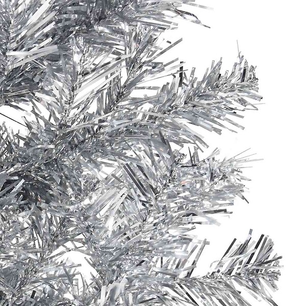 VIDAXL - vidaXL Demi sapin de Noël artificiel mince avec support Argenté 150 cm - large