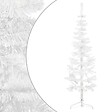 VIDAXL - vidaXL Demi sapin de Noël artificiel mince avec support Blanc 150 cm - vignette