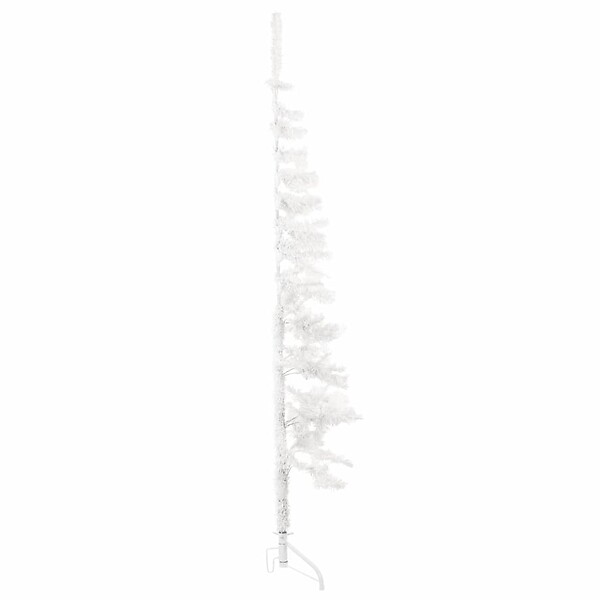 VIDAXL - vidaXL Demi sapin de Noël artificiel mince avec support Blanc 150 cm - large