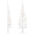 VIDAXL - vidaXL Demi sapin de Noël artificiel mince avec support Blanc 150 cm - vignette