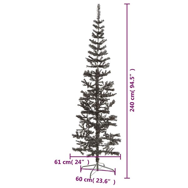 VIDAXL - vidaXL Sapin de Noël étroit Noir 240 cm - large