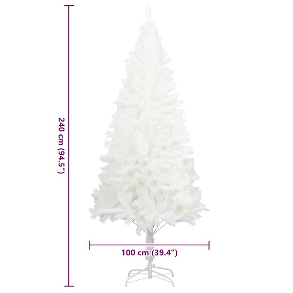VIDAXL - vidaXL Arbre de Noël artificiel aiguilles réalistes blanc 240 cm - large