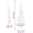 VIDAXL - vidaXL Demi sapin de Noël artificiel mince avec support Blanc 180 cm - vignette