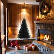 VIDAXL - vidaXL Sapin de Noël artificiel avec support noir 150 cm PVC - vignette
